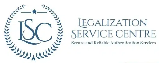 Logo of Legalization Service Centre with LSC in large letters inside a laurel wreath. The text reads: Legalization Service Centre - Secure and Reliable Authentication Services in a formal font. Logo of Legalization Service Centre with LSC in large letters inside a laurel wreath. The text reads: Legalization Service Centre - Secure and Reliable Authentication Services in a formal font.