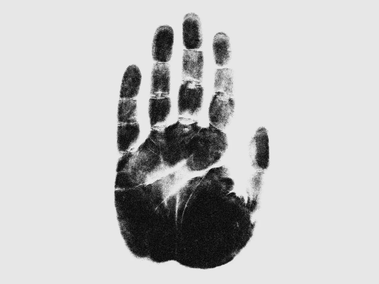 A hand print representing biometric capture